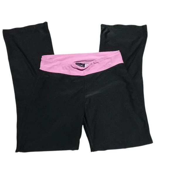 Women's Nike Black Pants with Pink Waistband Size Small - Picture 1 of 1